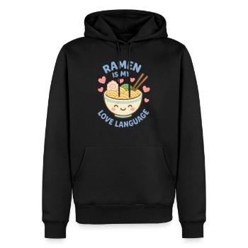 Ramen is my Love Language - Männer Premium Bio Hoodie - Schwarz - Vorne - Nico (187cm)