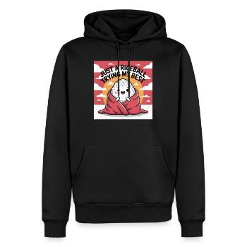 Juste une boule de riz qui fait de mon mieux - Sweat à capuche Premium bio Homme - noir - Devant - Nico (187cm)