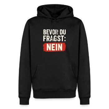 Avant de demander : NON – Chemise Statement - Sweat à capuche Premium bio Homme - noir - Devant - Nico (187cm)