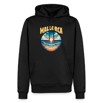 Mallorca Sonnenuntergang - Männer Premium Bio Hoodie - Schwarz - Vorne - Nico (187cm)