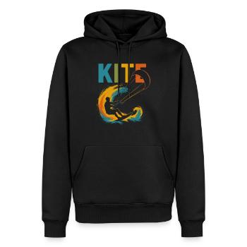 Motif Kitesurfeur | Style de cerf-volant coloré pour les sports nautiques - Sweat à capuche Premium bio Homme - noir - Devant - Nico (187cm)