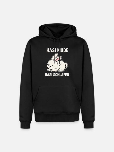 Bunny tired – bunny sleeping - Men’s Premium Organic Hoodie - black
