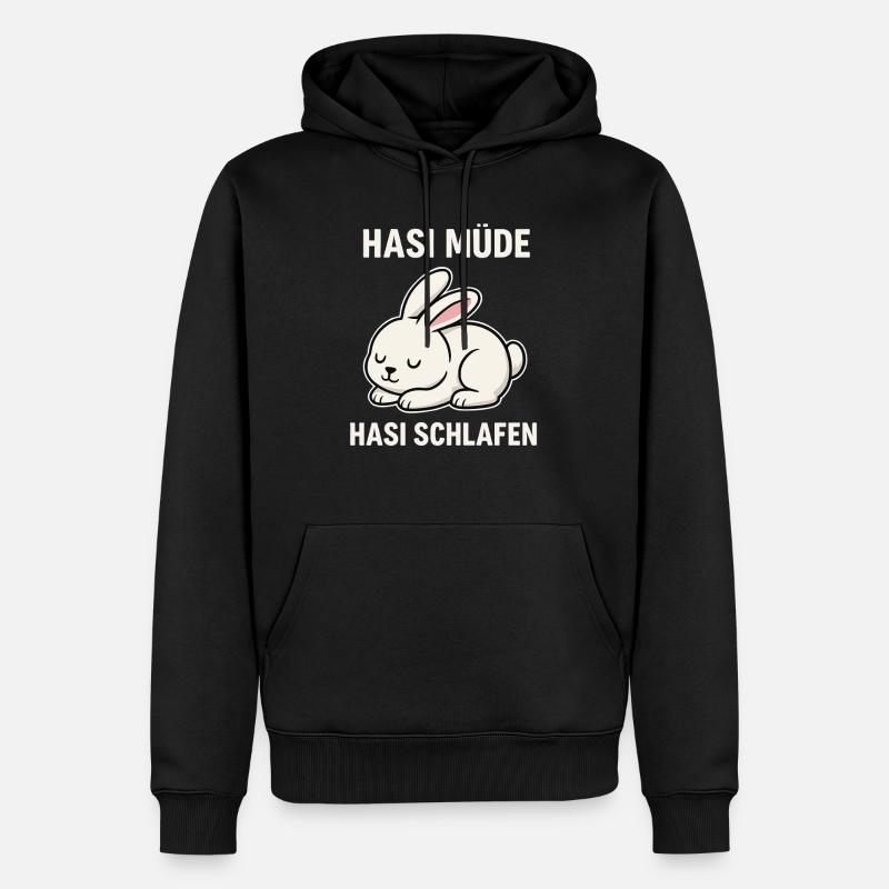 Bunny tired – bunny sleeping - Men’s Premium Organic Hoodie - black