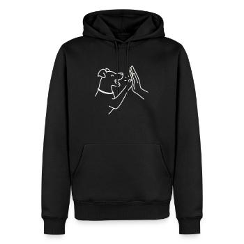 Dog High Five – Minimaliste et mignon - Sweat à capuche Premium bio Homme - noir - Devant - Nico (187cm)