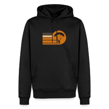 Retro Gleitschirm – Coucher de soleil en parapente - Sweat à capuche Premium bio Homme - noir - Devant - Nico (187cm)