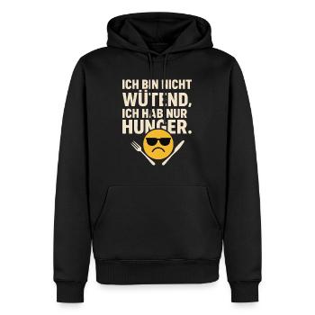 Je ne suis pas en colère, j’ai juste faim chemise - Sweat à capuche Premium bio Homme - noir - Devant - Nico (187cm)