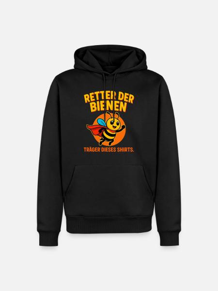 Retter der Bienen Superheld - Männer Premium Bio Hoodie - Schwarz