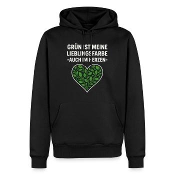 Le vert est ma couleur préférée de chemise en forme de cœur - Sweat à capuche Premium bio Homme - noir - Devant - Nico (187cm)