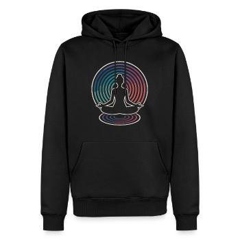 Zen-Meditation Wellenkreise - Männer Premium Bio Hoodie - Schwarz - Vorne - Nico (187cm)