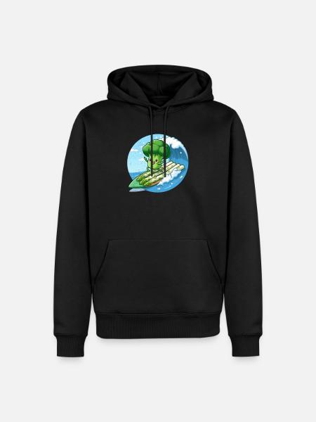 Le brocoli surfe sur les asperges - Sweat à capuche Premium bio Homme - noir