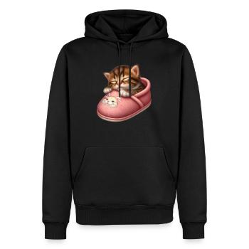 Cat kitten sleeping in shoe - Men’s Premium Organic Hoodie - black - Front - Nico (187cm)