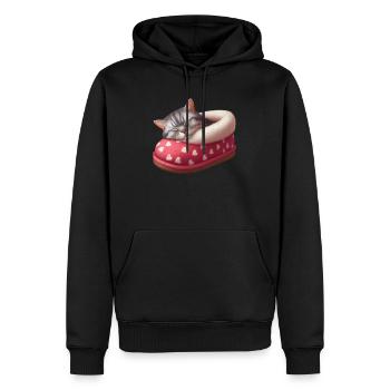 Cat kitten sleeping in shoe - Men’s Premium Organic Hoodie - black - Front - Nico (187cm)