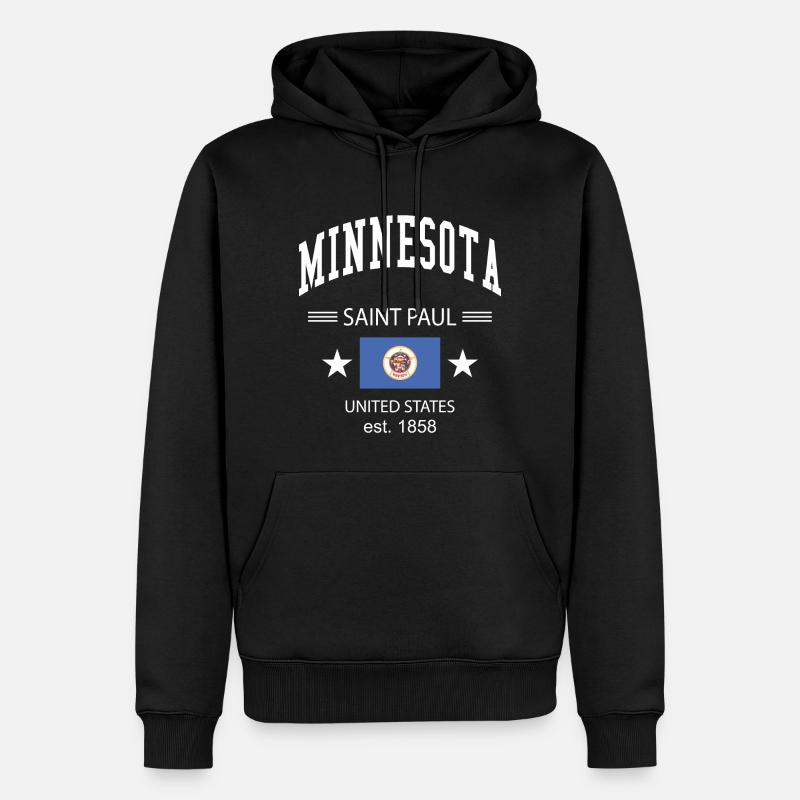 Minnesota - Männer Premium Bio Hoodie - Schwarz