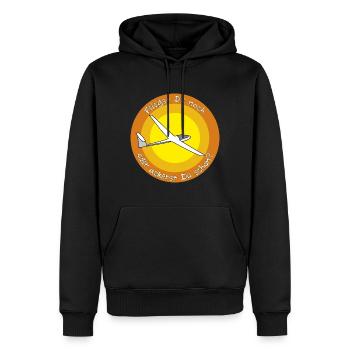 fliegst Du noch - Männer Premium Bio Hoodie - Schwarz - Vorne - Nico (187cm)