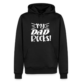 Mein Vater rockt - Männer Premium Bio Hoodie - Schwarz - Vorne - Nico (187cm)