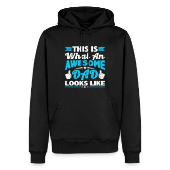So sieht ein toller Vater aus - Männer Premium Bio Hoodie - Schwarz - Vorne - Nico (187cm)