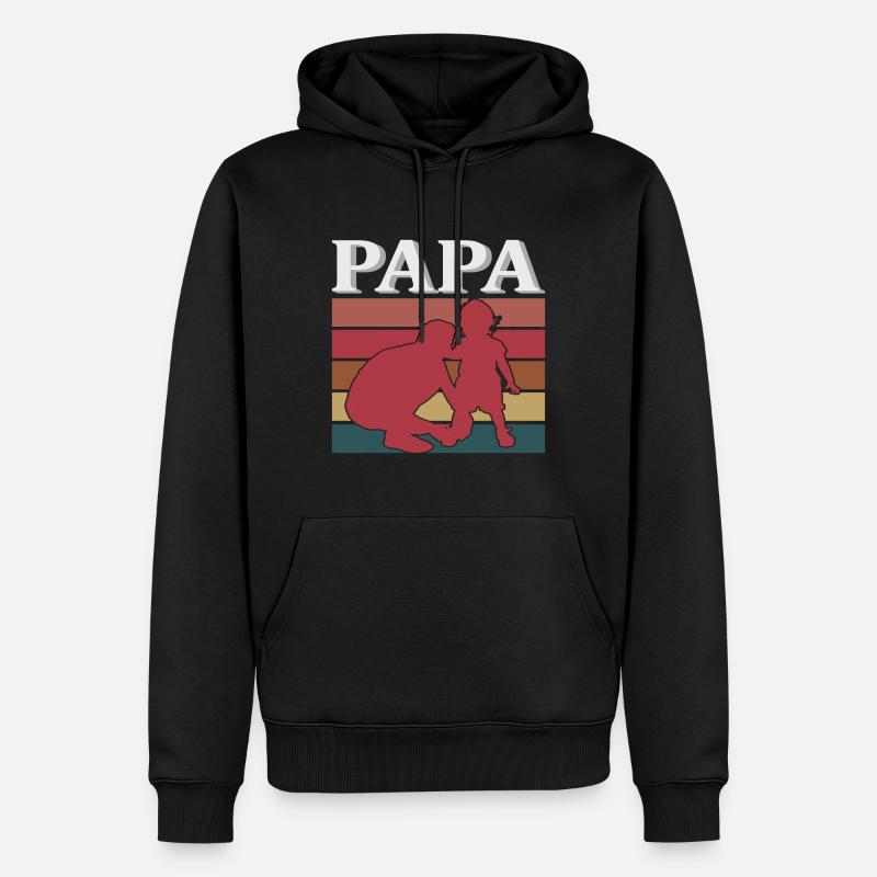 PAPI - Sweat à capuche Premium bio Homme - noir