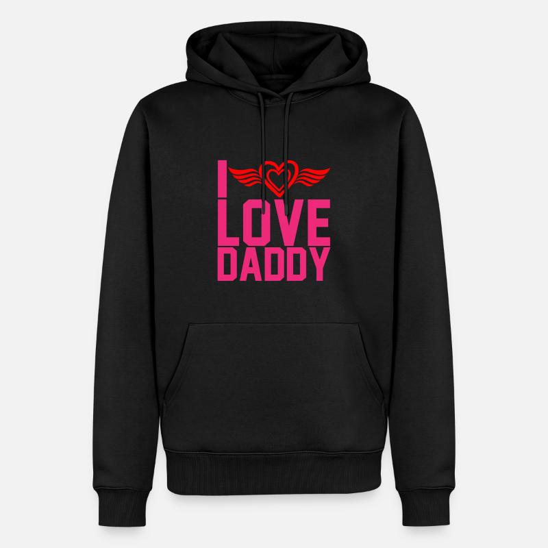 « J’aime papa » - Sweat à capuche Premium bio Homme - noir