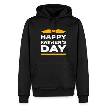 Vatertag - Männer Premium Bio Hoodie - Schwarz - Vorne - Nico (187cm)