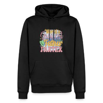 Mein Vater ist mein Held - Männer Premium Bio Hoodie - Schwarz - Vorne - Nico (187cm)