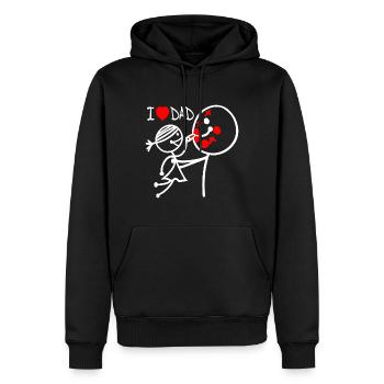 j’adore papa FR - Sweat à capuche Premium bio Homme - noir - Devant - Nico (187cm)