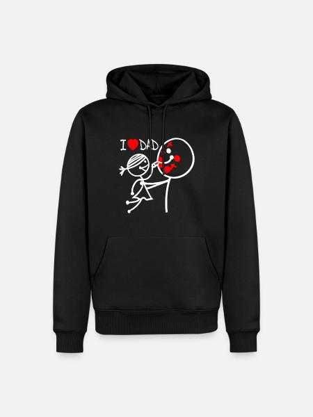 Ich liebe Papa DE - Männer Premium Bio Hoodie - Schwarz