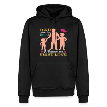 Vater und Sohn - Vater und Tochter schenken Vater - Männer Premium Bio Hoodie - Schwarz - Vorne - Nico (187cm)