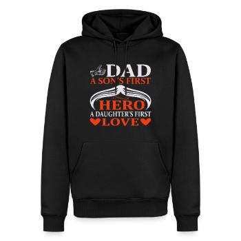 Vater und Sohn - Vater und Tochter schenken Vater - Männer Premium Bio Hoodie - Schwarz - Vorne - Nico (187cm)