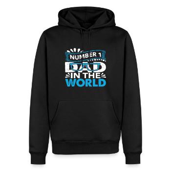 no1 papa du monde - Sweat à capuche Premium bio Homme - noir - Devant - Nico (187cm)