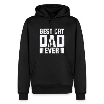 Vater der Katze - Männer Premium Bio Hoodie - Schwarz - Vorne - Nico (187cm)