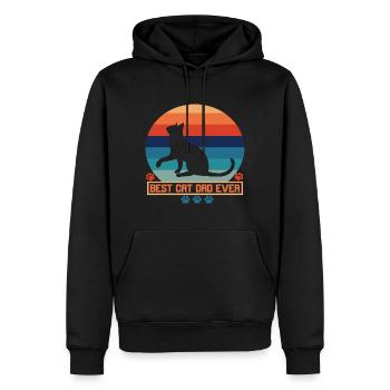 Vater der Katze - Männer Premium Bio Hoodie - Schwarz - Vorne - Nico (187cm)
