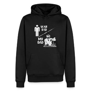 Vater - Vater - Vater - mein Vater - Männer Premium Bio Hoodie - Schwarz - Vorne - Nico (187cm)