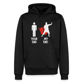 Vater - Vater - Vater - mein Vater - Männer Premium Bio Hoodie - Schwarz - Vorne - Nico (187cm)