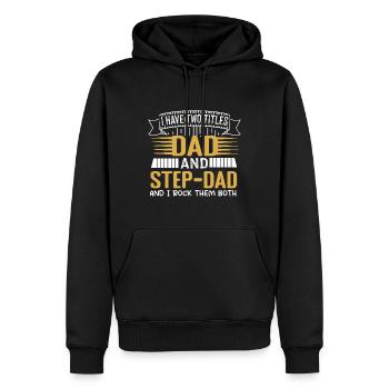 Stiefvater Papa - Männer Premium Bio Hoodie - Schwarz - Vorne - Nico (187cm)