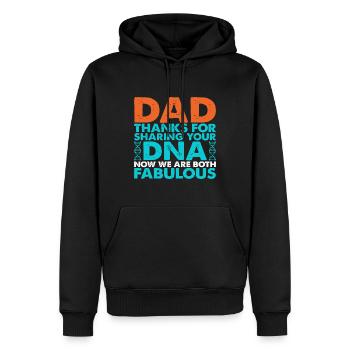 Drôle de forme de cadeau de fête des pères pour le fils et la fille - Sweat à capuche Premium bio Homme - noir - Devant - Nico (187cm)