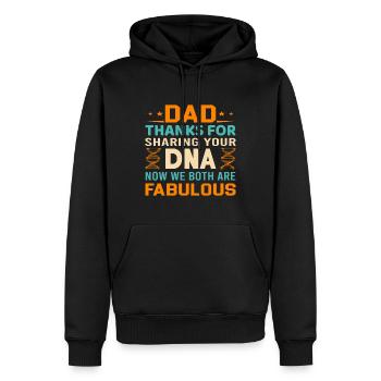 Drôle de forme de cadeau de fête des pères pour le fils et la fille - Sweat à capuche Premium bio Homme - noir - Devant - Nico (187cm)
