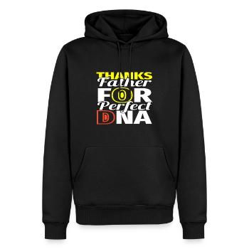 Drôle de forme de cadeau de fête des pères pour le fils et la fille - Sweat à capuche Premium bio Homme - noir - Devant - Nico (187cm)