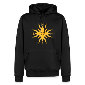 Compass with directions. - Men’s Premium Organic Hoodie - black - Front - Nico (187cm)
