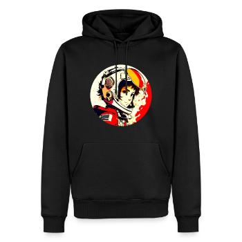 Anime Pilotin - Männer Premium Bio Hoodie - Schwarz - Vorne - Nico (187cm)