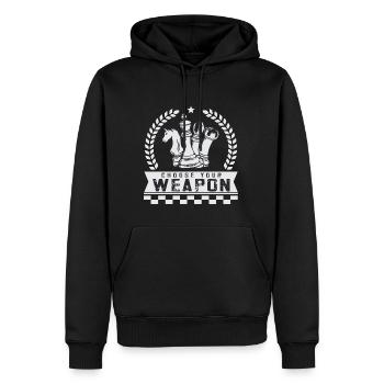 Lusitger Schachspieler Spruch I Schach - Männer Premium Bio Hoodie - Schwarz - Vorne - Nico (187cm)