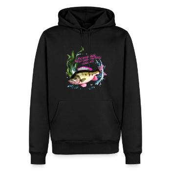 Angeldiven des Barschs: Eleganz in Aktion - Männer Premium Bio Hoodie - Schwarz - Vorne - Nico (187cm)