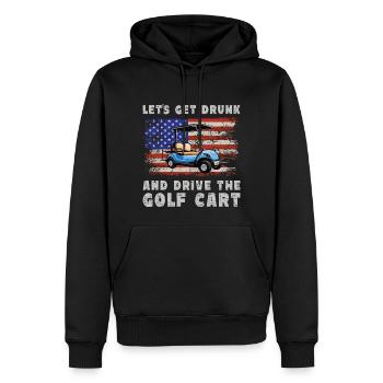 Soyons ivres et conduisons la voiturette de golf - Sweat à capuche Premium bio Homme - noir - Devant - Nico (187cm)
