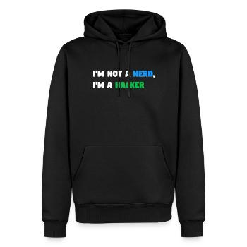 Im Not a Nerd, I'm a Hacker! #TechLife - Männer Premium Bio Hoodie - Schwarz - Vorne - Nico (187cm)