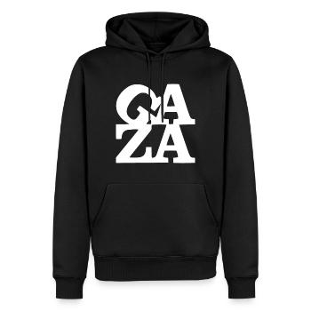 Gaza - Männer Premium Bio Hoodie - Schwarz - Vorne - Nico (187cm)