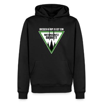 bushcraft naturschutzgebiet outdoor wild wandern - Männer Premium Bio Hoodie - Schwarz - Vorne - Nico (187cm)