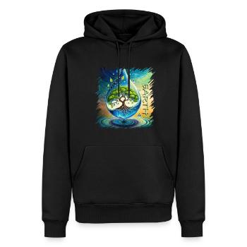 Baum des Lebens Erde Frieden Lebensbaum - Männer Premium Bio Hoodie - Schwarz - Vorne - Nico (187cm)