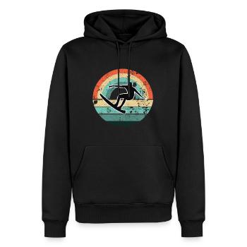 SURFER LAKE BEACH COAST HOLIDAY SURFING SURF MOTIVES - Men’s Premium Organic Hoodie - black - Front - Nico (187cm)