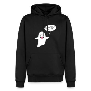 Fantôme Drôle qui dit "Boobies" - Sweat à capuche Premium bio Homme - noir - Devant - Nico (187cm)