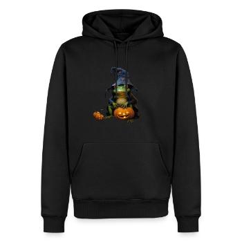 Halloween Frosch - Männer Premium Bio Hoodie - Schwarz - Vorne - Nico (187cm)