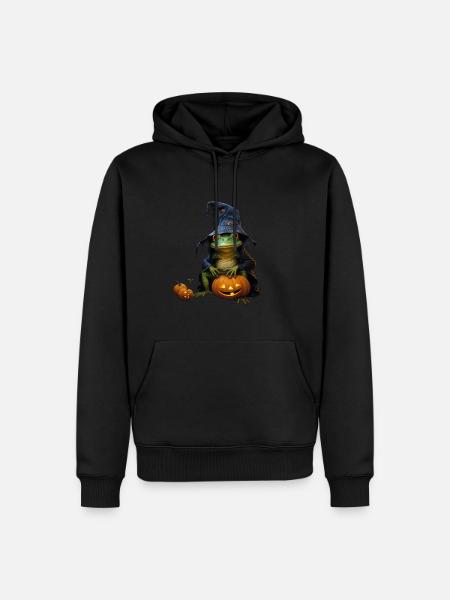 Halloween Frosch - Männer Premium Bio Hoodie - Schwarz